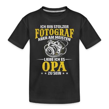 Fotokamera Kamera Fotografie Fotografen Opa - Kinder Premium Bio T-Shirt - Schwarz - Vorne
