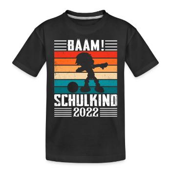 Schulkind 2022 - Kinder Premium Bio T-Shirt - Schwarz - Vorne