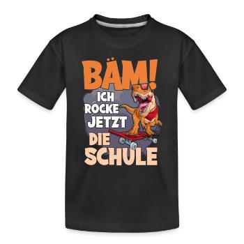 Schulkind 2022 - Kinder Premium Bio T-Shirt - Schwarz - Vorne