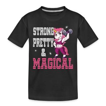 Strong Pretty and Magical - Kinder Premium Bio T-Shirt - Schwarz - Vorne