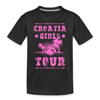 Tournée des filles en Croatie - T-shirt bio Premium Enfant - noir - Devant