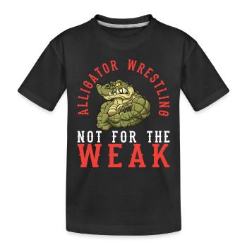 Krokodil Alligator Wrestling Reptil Geschenk - Kinder Premium Bio T-Shirt - Schwarz - Vorne