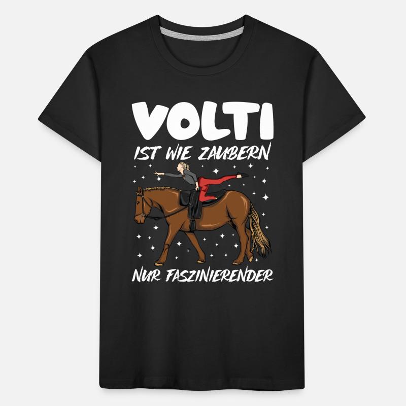 Voltigieren Volti Voltigier Pferde Pferdemädchen Kinder Premium Bio T-Shirt