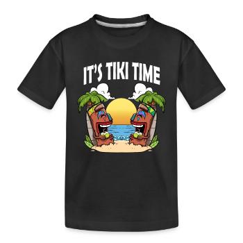Tiki Head C’est l’heure Tiki Hawaï Hawaï Luau - T-shirt bio Premium Enfant - noir - Devant