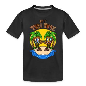 C’est Tiki Time Head Tiki Hawaiian Hawaii Luau - T-shirt bio Premium Enfant - noir - Devant