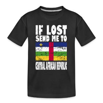 Central African Republic Flag Saying - Kids' Premium Organic T-Shirt - black - Front
