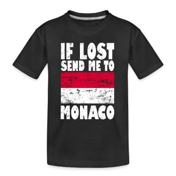 Drapeau de Monaco - T-shirt bio Premium Enfant - noir - Devant