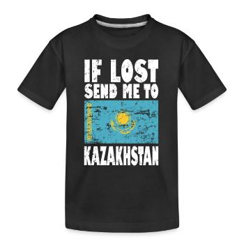 Drapeau du Kazakhstan - T-shirt bio Premium Enfant - noir - Devant