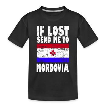 Mordovia Flag Slogan - Kids' Premium Organic T-Shirt - black - Front
