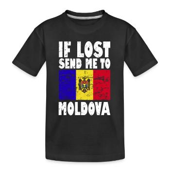 Moldawien Flagge Spruch - Kinder Premium Bio T-Shirt - Schwarz - Vorne