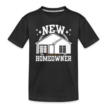 Nouveau propriétaire Propriétaire Maison de propriétaire - T-shirt bio Premium Enfant - noir - Devant