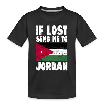 Drapeau de Jordanie - T-shirt bio Premium Enfant - noir - Devant