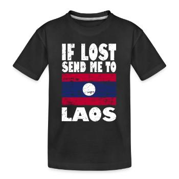 Drapeau du Laos - T-shirt bio Premium Enfant - noir - Devant