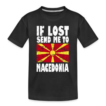 Slogan du drapeau de la Macédoine - T-shirt bio Premium Enfant - noir - Devant