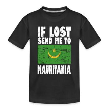 Dicton du drapeau de la Mauritanie - T-shirt bio Premium Enfant - noir - Devant