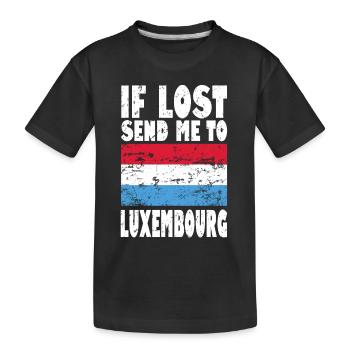 Luxembourg Flag Saying - Kids' Premium Organic T-Shirt - black - Front