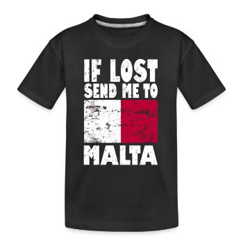 Malta Flagge Spruch - Kinder Premium Bio T-Shirt - Schwarz - Vorne