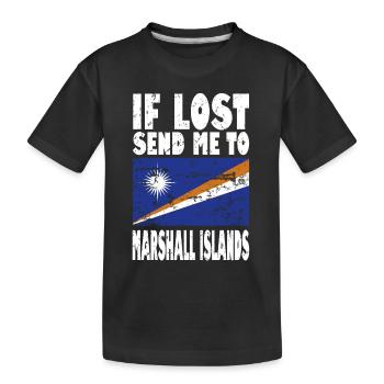Marshall Islands Flag Saying - Kids' Premium Organic T-Shirt - black - Front