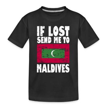 Drapeau des Maldives - T-shirt bio Premium Enfant - noir - Devant
