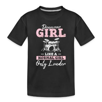 Drummer Girl Funny Drummer Percussion Drums Band M - T-shirt bio Premium Enfant - noir - Devant