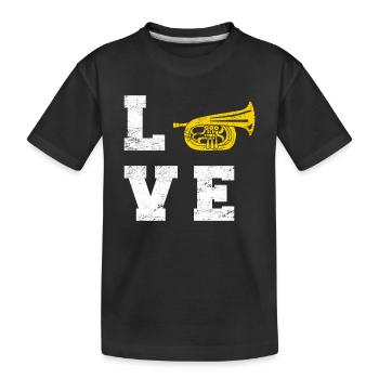 Love Trumpets Funny Trumpet Player Marching Band J - Kinder Premium Bio T-Shirt - Schwarz - Vorne