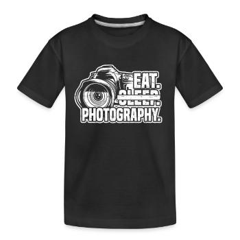 Photo Photo Photo Photographe Manger Du Sommeil - T-shirt bio Premium Enfant - noir - Devant