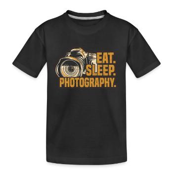 Eat Sleep Photographie Photo Caméra Photographe - T-shirt bio Premium Enfant - noir - Devant