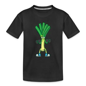 Lauch - Kinder Premium Bio T-Shirt - Schwarz - Vorne