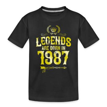 1987 legends born in - Kids' Premium Organic T-Shirt - black - Front