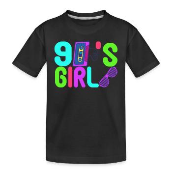 90er Party 90er Jahre - Kinder Premium Bio T-Shirt - Schwarz - Vorne