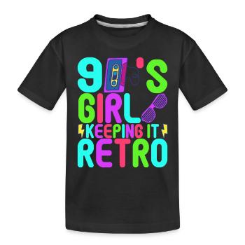 90er Party 90er Jahre - Kinder Premium Bio T-Shirt - Schwarz - Vorne