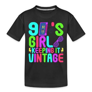 90er Party 90er Jahre - Kinder Premium Bio T-Shirt - Schwarz - Vorne