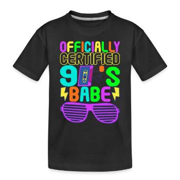 90er Party 90er Jahre - Kinder Premium Bio T-Shirt - Schwarz - Vorne