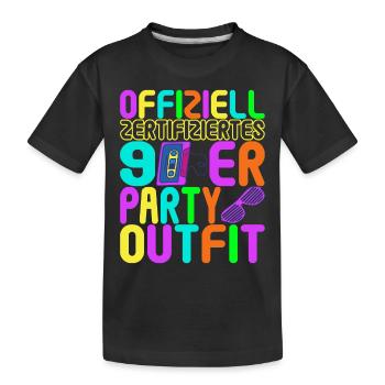 90er Party 90er Jahre - Kinder Premium Bio T-Shirt - Schwarz - Vorne