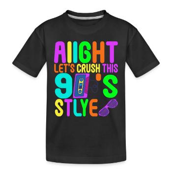 90er Party 90er Jahre - Kinder Premium Bio T-Shirt - Schwarz - Vorne