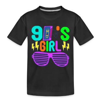 90er Party 90er Jahre - Kinder Premium Bio T-Shirt - Schwarz - Vorne