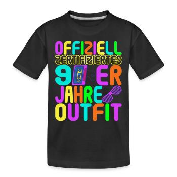 90er Party 90er Jahre - Kinder Premium Bio T-Shirt - Schwarz - Vorne
