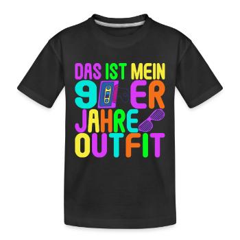 90er Party 90er Jahre - Kinder Premium Bio T-Shirt - Schwarz - Vorne