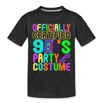 90er Party 90er Jahre - Kinder Premium Bio T-Shirt - Schwarz - Vorne