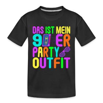 90er Party 90er Jahre - Kinder Premium Bio T-Shirt - Schwarz - Vorne