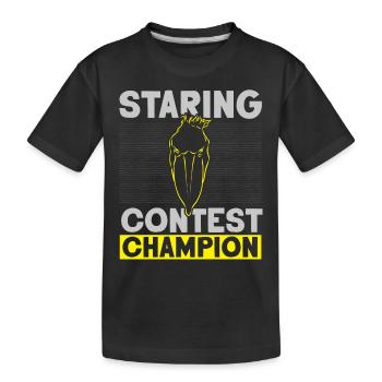 Staring Contest Champion Schuhschnabel Storch Walf - Kinder Premium Bio T-Shirt - Schwarz - Vorne
