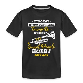 Funny Trumpet Player Smart People Hobby Marching B - Kinder Premium Bio T-Shirt - Schwarz - Vorne