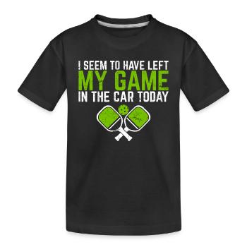 J’ai laissé mon jeu dans la voiture aujourd’hui Drôle de pickleball pla - T-shirt bio Premium Enfant - noir - Devant