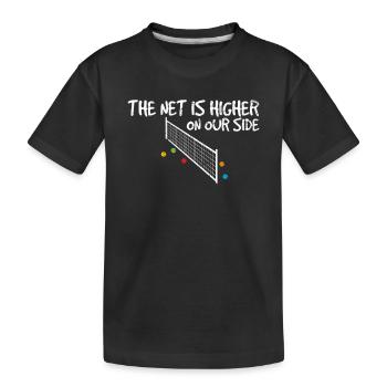 Le filet est plus haut de notre côté Drôle de pickleball pla - T-shirt bio Premium Enfant - noir - Devant