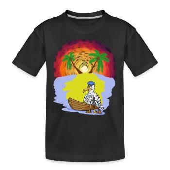 Ahoi Caribbean Island Bateau à rames Seagull Captain Trip - T-shirt bio Premium Enfant - noir - Devant