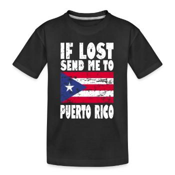 PUERTO RICO Drapeau Disant - T-shirt bio Premium Enfant - noir - Devant