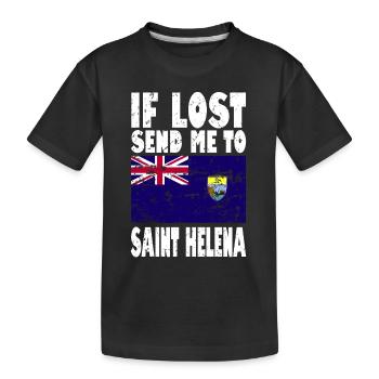 Sankt Helena Flagge Spruch - Kinder Premium Bio T-Shirt - Schwarz - Vorne