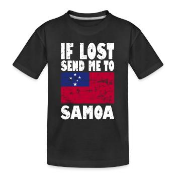 Samoa Flagge Spruch - Kinder Premium Bio T-Shirt - Schwarz - Vorne