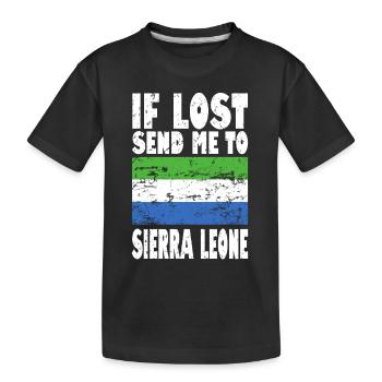 Sierra Leone Flag Saying - Kids' Premium Organic T-Shirt - black - Front