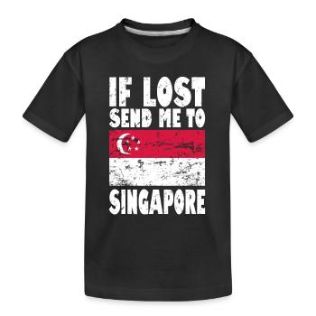 Drapeau de Singapour - T-shirt bio Premium Enfant - noir - Devant